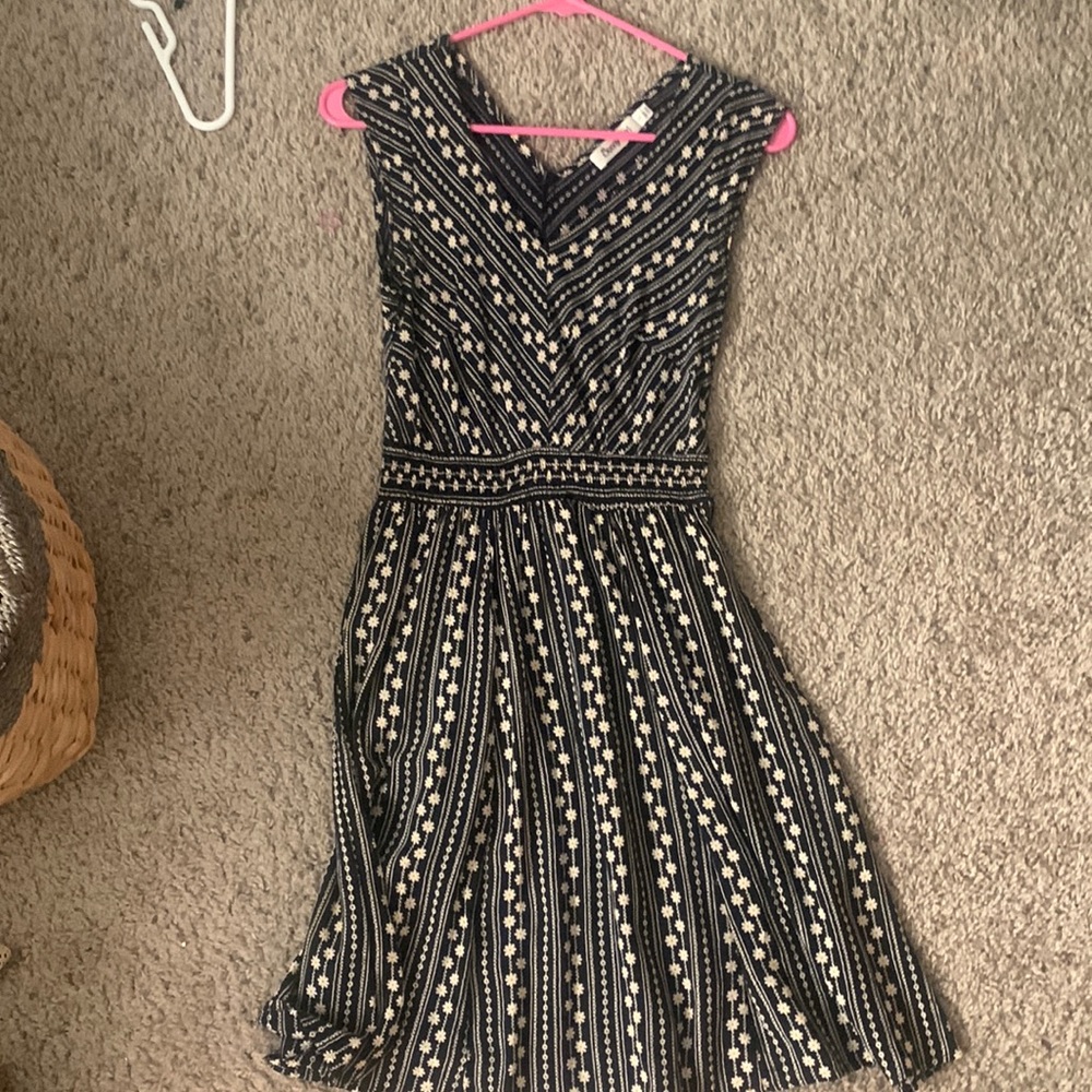 Sunny Girl navy blue and white floral summer dress, S